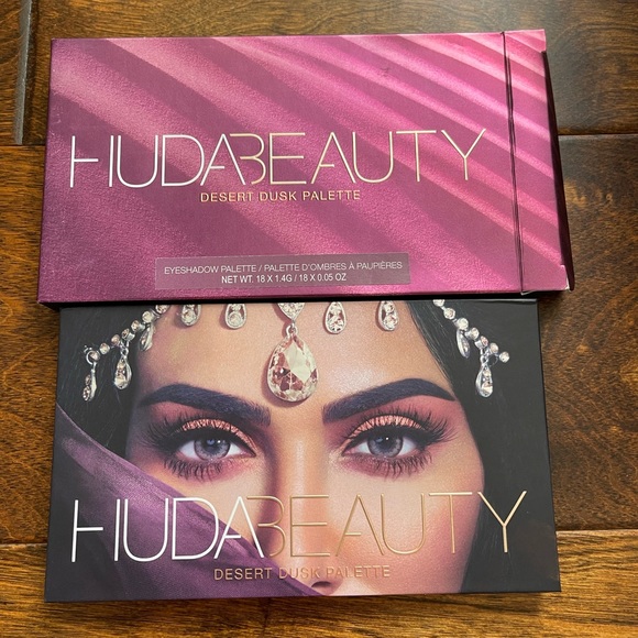 NIB Huda Beauty Bundle Desert Dusk & Rose Gold Remastered Palettes Glowish Lips - Picture 4 of 5